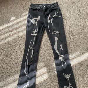 Stylish Black and Gray Women's Jeans
